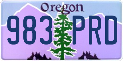 OR license plate 983PRD