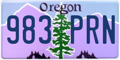 OR license plate 983PRN