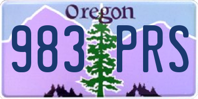 OR license plate 983PRS