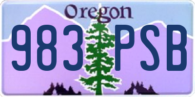 OR license plate 983PSB
