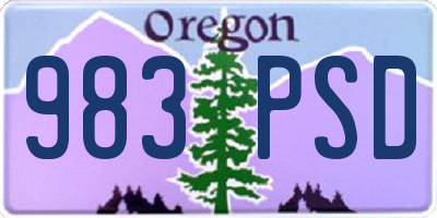 OR license plate 983PSD