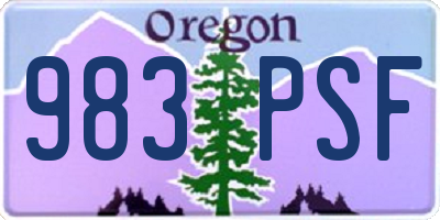 OR license plate 983PSF