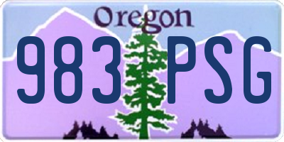 OR license plate 983PSG