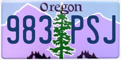 OR license plate 983PSJ