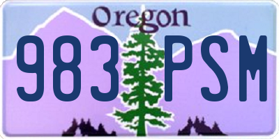 OR license plate 983PSM