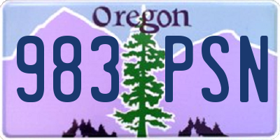 OR license plate 983PSN