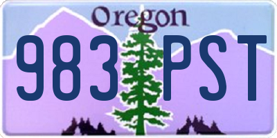 OR license plate 983PST