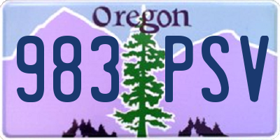 OR license plate 983PSV