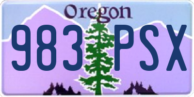 OR license plate 983PSX