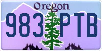 OR license plate 983PTB