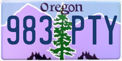 OR license plate 983PTY