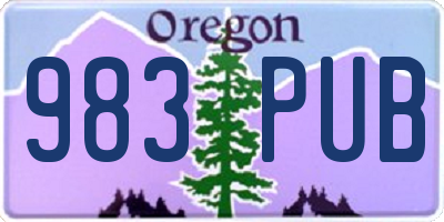 OR license plate 983PUB