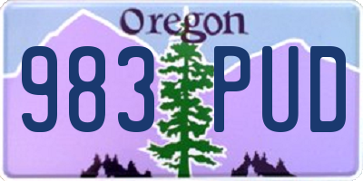 OR license plate 983PUD