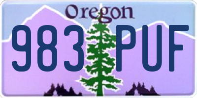 OR license plate 983PUF