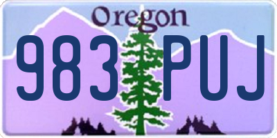 OR license plate 983PUJ