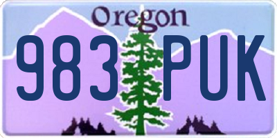OR license plate 983PUK