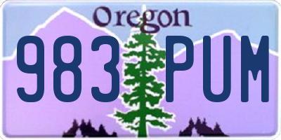 OR license plate 983PUM