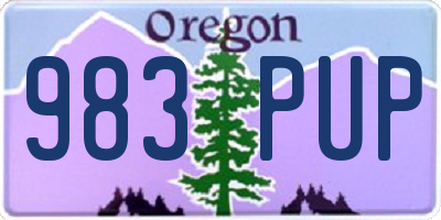 OR license plate 983PUP