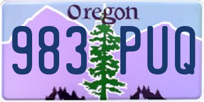 OR license plate 983PUQ