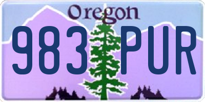 OR license plate 983PUR
