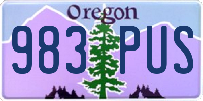 OR license plate 983PUS
