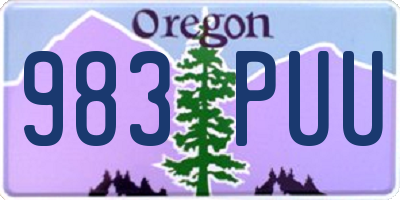 OR license plate 983PUU