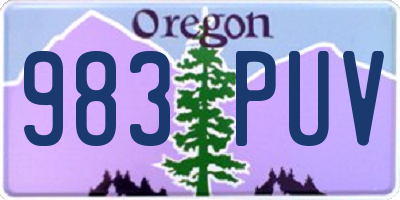 OR license plate 983PUV