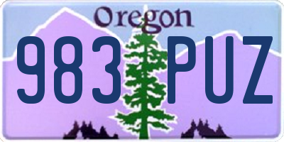 OR license plate 983PUZ