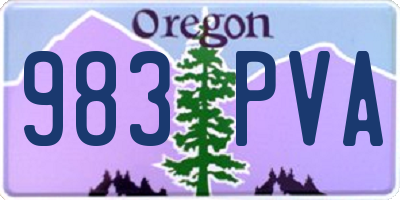 OR license plate 983PVA
