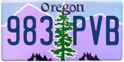 OR license plate 983PVB