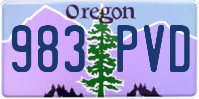 OR license plate 983PVD