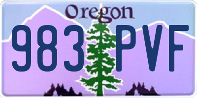 OR license plate 983PVF