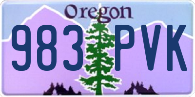 OR license plate 983PVK