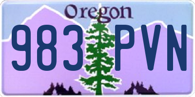 OR license plate 983PVN