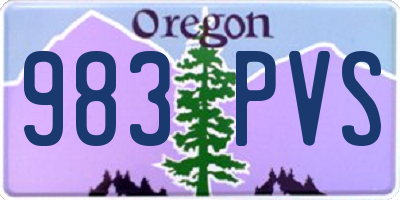 OR license plate 983PVS