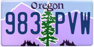 OR license plate 983PVW