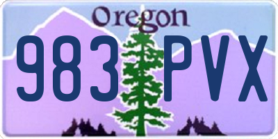 OR license plate 983PVX