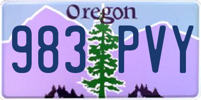 OR license plate 983PVY