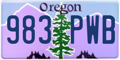OR license plate 983PWB
