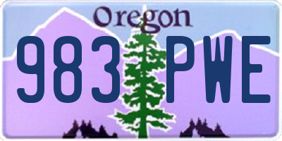OR license plate 983PWE