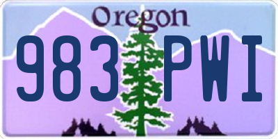 OR license plate 983PWI