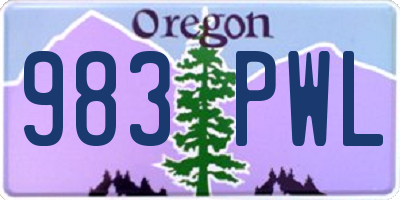 OR license plate 983PWL