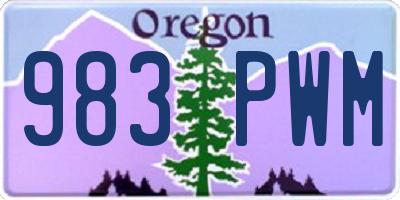 OR license plate 983PWM