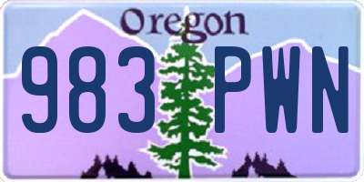 OR license plate 983PWN