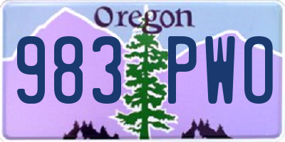 OR license plate 983PWO