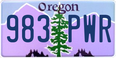 OR license plate 983PWR