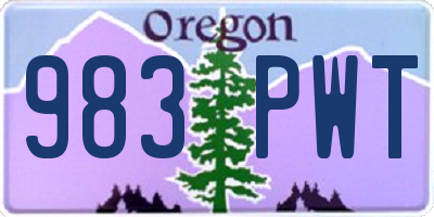 OR license plate 983PWT