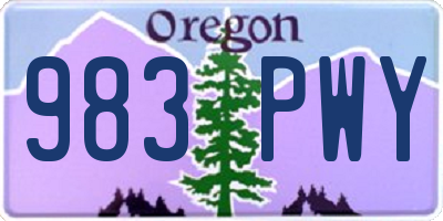 OR license plate 983PWY