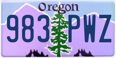 OR license plate 983PWZ