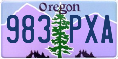 OR license plate 983PXA